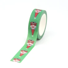 1PC 15mm*10m Christmas Santa Claus Red Santa Cap Green Washi Tapes for Scrapbooking Stickers Adhesive Masking Tapes Stationery