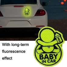 1PC Car Personality "Baby In Car" Reflective Baby On Board Baby in Car Window Bumper Decor Sticker Vinyl Decal Cute Sign
