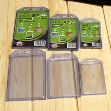1PC Clear Plastic Name Tag Badge ID Card Holders Soft Clear PVC Card Holder School Supplies