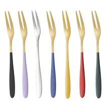 1PC Stainless Steel Fruit Fork Cake Dessert Forks Long Handle Chocolate Ice Cream Fork Kitchen Restaurant Supplies Dropshipping