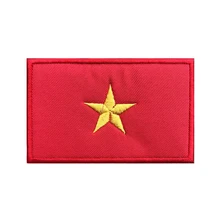 1PC Vietnamese Flag Vietnam Patches Armband Embroidered Patch Hook & Loop Or Iron On Embroidery Velcros Badge Military Stripe