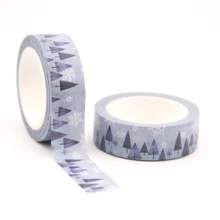 1PC/lot 15MM*10M Solar Term Heavy Snow Winter Snow washi tape Masking Tapes Decorative Stickers DIY Stationery School Supply