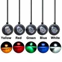 1PCS 12V/24V 3LED 3/4" Round Trailer Side Marker Lights Yellow White Red For Trucks Clearance Lights Truck Turn Signal Lamp
