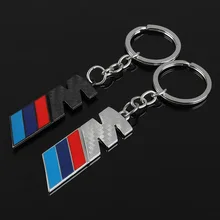 1PCS metal hollow car styling long chain keychain for bmw M3 M5 Tricolor 4s shop Business gift auto accessories pendant key ring