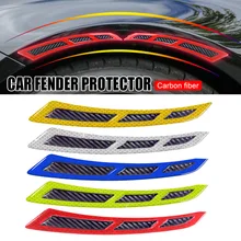 1Pair Car Fender Protector Universal Reflective Car Wheel Eyebrow Fender Sticker Strips Anti-Collision Carbon Fiber Fender Flare