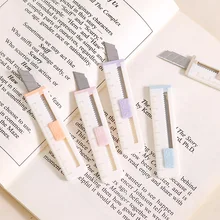 1Pc Art Cutter Utility Knife 6cm Ruler Student Art DIY Tools Creative Stationery School Supplies
