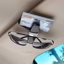 1Pc Car Sun Visor Sunglasses Holder Eyeglasses Clip Black Universal Ticket Card Clamp Fastener Cip ABS Car Glasses Case Portable