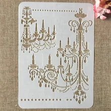 1Pcs 29cm A4 Vintage Palace Chandelier DIY Layering Stencils Painting Scrapbook Coloring Embossing Album Decorative Template