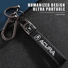 1Pcs Car Metal Key Chain Auto Fine leather Emblem Key Ring For Acura TI MDX TSX RDX ILX RSX CDX TLX-L NSX TL TLX ZDX RLX