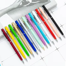 1Piece Lytwtw's Creative Candy Color Ballpoint Pen Business Metal Office Accessories Rotate School Stationery Office Supplies