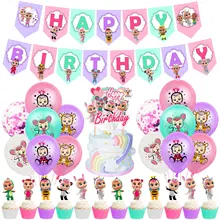 1Set Cry Babies Theme Balloons Happy Girls Birthday Party Decorations Banner Cake Topper Baby Shower Supplies kids Toys Globos