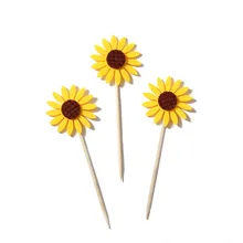 1pc/3pcs Kawaii Flower Sunflower Paper Cake Cupcake Toppers Picks Kid's Birthday Party Decorations Party Favors Children Gift