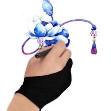 1pc Anti-fouling Two-Fingers Anti-touch Painting Glove Drawing Tablet Right and Left Glove Anti-Fouling For IPad Screen Board