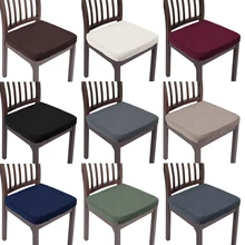 1pc Elasticity Washable Chair Cover Solid Color Chair Cover Stretch Removable Cushion Slipcovers for Kitchen Restaurant