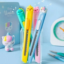 1pcs Cartoon Utility Knife Cute Rabbit Duck 9mm SK5 Blade Cutter for Wrapping Art Handwork Sharpener Office School A7298
