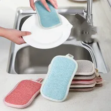 1pcs Cleaning Spong Double-sided Dishwashing Cloth Washing Pot Artifact Household Kitchen Decontamination Cleaning Bowl Scouring