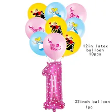 1set Princess Alice in Wonderland Happy Birthday Party Decoration Girl Faovr Balloon Baby Shower Decor Wedding Supplies Gift