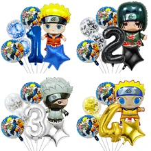 1set Uzumakied Narutoed Balloon Baby Shower Birthday Party Decoration 32inch Number Ball Uchiha Sasuke Balloon Kids Toys Globos