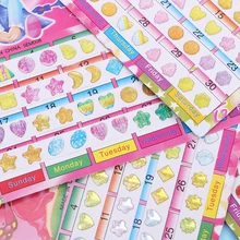 2/10Sheet Crystal Reward Stickers Cartoon Wonderful Toy Children Party Stickers Head Earring DIY Toy Girl Kids Christmas Gift
