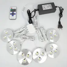 2/3/4/6/8pcs Dimmable LED Puck Lights 3W 900lm 3000K Warm White Under Cabinet Lighting
