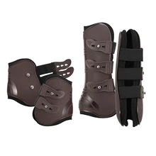 2 PCS Front Hind Leg Boots Adjustable Horse Leg Boots Equine Front Hind Leg Guard Equestrian Tendon Protection Horse Hock Brace