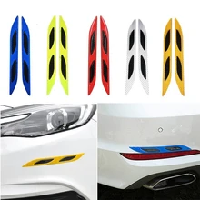 2 Pcs Car Bumper Protector Trim Strips Carbon Fiber Reflective Sticker Waterproof Auto Motorcycle Warning Tape Anti-scratch Bar