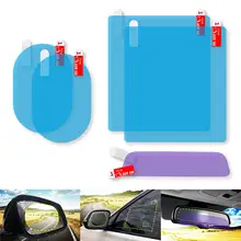 2 Pcs Car Rainproof Clear Film Rearview Mirror Protective Anti Water Waterproof Film Bathroom Anti Fog Sticker Auto Accessories