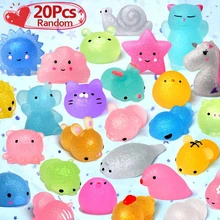 20/28PCS Squishies Mochi Squishys Toys Party Favors for Kids Birthday Gift Girl Boy Glitter Mini Squishy Animal Stress Relief