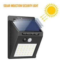 20 LED Solar Light Outdoor Solar Lamp Powered Sunlight Waterproof PIR Motion Sensor Street Light for Garden Decoration