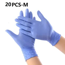 20 Pcs Gloves SML High Elastic Pure Nitrile Gloves Non-powder Latex Free For Kitchen Supplies Laboratory Tools