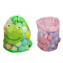 2021 Beach Toy Bag Large Foldable Mesh Kids Toy Storage Backpack Drawstring Storage Backpack Outdoor Swimming Waterproof Bags