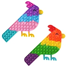 2021 New Rainbow Fidget Toys Push Bubble Sensory For Woodpecker Push Bubble Toys Autism Needs Reliver Stress Kids Adults Gifts