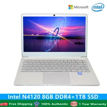 2022 Laptop Backlit Keyboard Metal Notebook Windows 10 Office Computer 14" HD Intel Celeron N4120 8GB DDR4 1TB SSD Camera WiFi