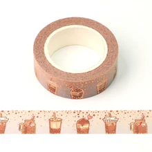 2022 NEW 10pcs Decorative Foil Milk Tea Washi Tapes DIY Scrapbooking Planner Adhesive Masking Tape 15mmx10m per tape Stationery