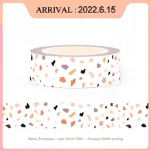 2022 NEW 10pcs/Lot Decorative INS Style Terrazzo Japanese Paper Washi Tapes Journaling Adhesive Masking Tape Cute Stationery