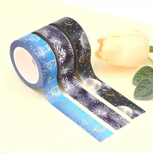2022 NEW 1PC Decorative Moons Fireworks Cups Gold and Foil Washi Tape Set Scrapbooking Planner Adhesive Masking Tape Stationery