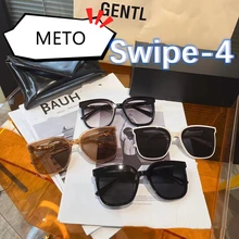 2022 New Fashion GENTLE Oversized SWIPE 4  METO Sunglasses  Women Men Trending Four Seasons UV400 Square Monst Luxury Brand GM