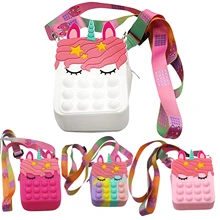 2022  New  Messenger Bag for Girls  Toys Anti-Stress Push Bubble Simple Dimple Stress Relief Squeeze Toys for Kids
