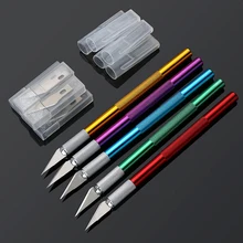 2022 New Paper Knife Engraving Cutter Metal Handle Craft utility Carving Knife Safety Cutter Paper Knife 6 Pcs Blade Accessory