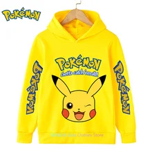 2023 Autumn 3-14 Years Kids Hoodies Pokemon Sweatshirt Long Sleeve Children Clothes Boys and Girl Cool Cute Tops Kids Size 4-14T