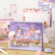 2023 Cartoon Desk Calendar Cute illustration Desk Calendar Girl Desktop Decoration Sticker Yearly Agenda Kawaii Stationery