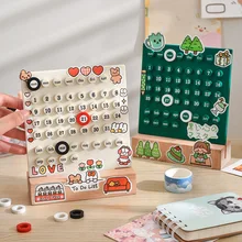 2023 Diy Calendar Circle Calendar Wooden Base High Appearance Level Creative Card Table Ins Style Pendant