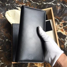 2023 New Cowhide Large Class Series Men's Suit Clip Fashion High Quality Men's Long Wallet Casual Simple Classic Wallet