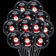 20inch Christmas Printed  Bobo Balloon 15pcs Merry Christmas Clear Balloon Christmas tree Santa Claus Transparent Bubble Balloon