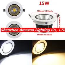 20pcs DHL Free Ship! COB LED Down Light 15W Recessed LED Ceiling Downlight Lamp 85-265V Warm White/Cold White LED indoor Light