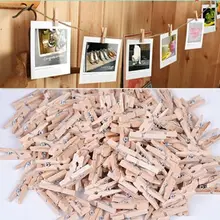 20pcs Mini 25mm Natural Wooden Clips Photo Clips Clothespin DIY Wedding Party Wooden Clip Clips Pegs Dropshipping