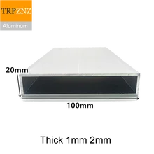 20x100mm thick 1mm/2mm Rectangular aluminum tube profile 6063 Aluminum square pipe Aluminum profile for decoration