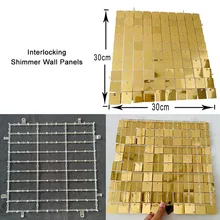 24 Pcs Sequin Panels Square Decor Birthday Wedding Bachelorette Party Supplies Shimmer Wall Backdrop For Decorations