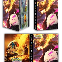 240Pcs Pokemon Metal Card Album Pikachu Charizard English Gold Vamx Cards Collection Holder Book for Kids Toy Gifts