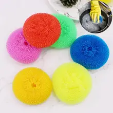 24Pcs Non-Scratch Cleaning Ball Random Color Plastic Clean Up Grease Dish Mesh Scrubber Household Cleaning Tools